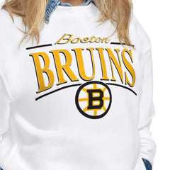 Boston Bruins Starter Women's Arch Stripe Fleece Sweatshirt - NHL Sweatshirts