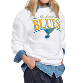 St. Louis Blues Starter Women's Arch Stripe Fleece Sweatshirt - NHL Sweatshirts