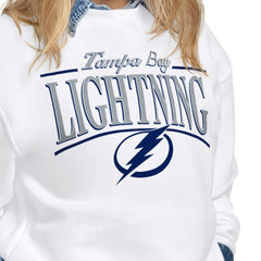 Tampa Bay Lightning Starter Women's Arch Stripe Fleece Sweatshirt - NHL Sweatshirts