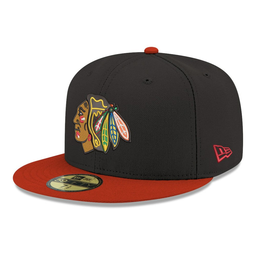 Chicago Blackhawks New Era Core Logo Two-Tone 59FIFTY Fitted Hat - NHL Hats