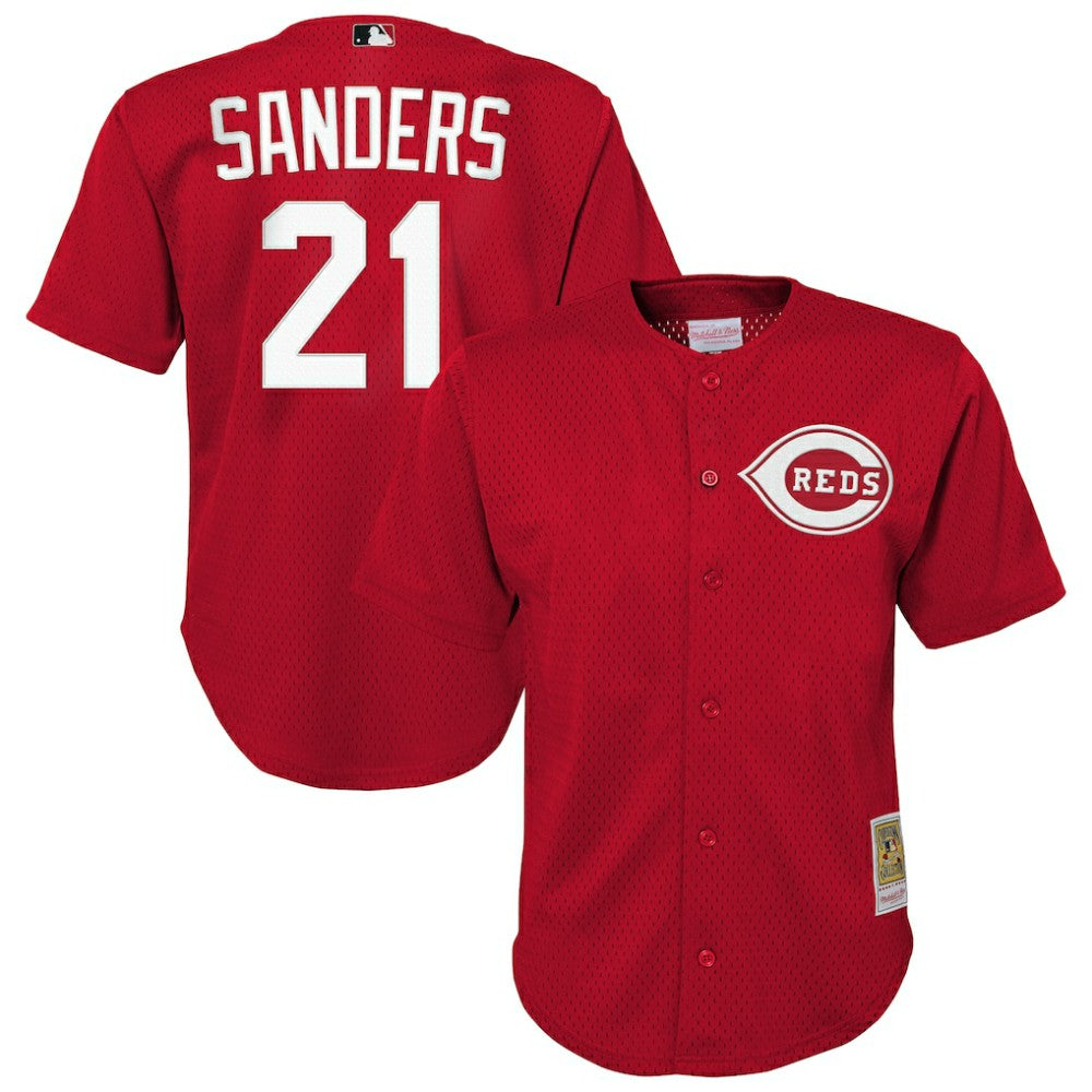 Deion Sanders Cincinnati Reds Mitchell & Ness Youth Cooperstown Mesh Batting Practice Jersey - MLB Jerseys
