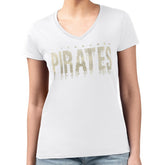 Pittsburgh Pirates G-III 4Her by Carl Banks Women's Metallic Drop Lightweight V-Neck T-Shirt - MLB T-shirts