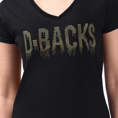 Arizona Diamondbacks G-III 4Her by Carl Banks Women's Metallic Drop Lightweight V-Neck T-Shirt - MLB T-shirts