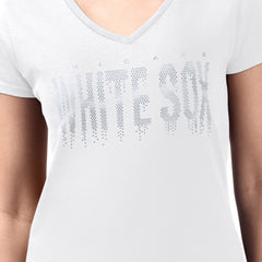 Chicago White Sox G-III 4Her by Carl Banks Women's Metallic Drop Lightweight V-Neck T-Shirt - MLB T-shirts
