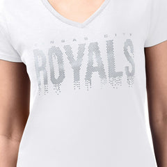 Kansas City Royals G-III 4Her by Carl Banks Women's Metallic Drop Lightweight V-Neck T-Shirt - MLB T-shirts