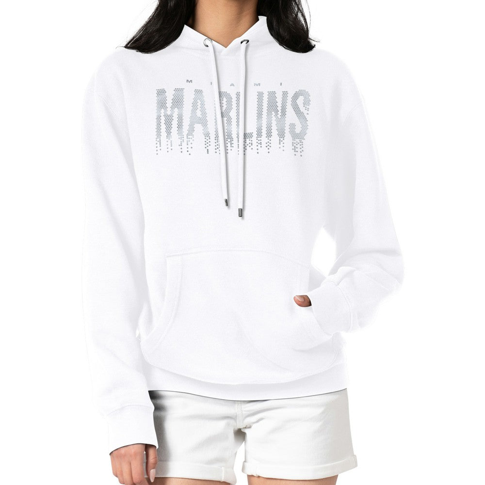 Miami Marlins G-III 4Her by Carl Banks Women's Metallic Drop Fleece Hoodie - MLB Hoodies