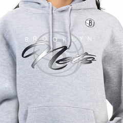 Gray Brooklyn Nets G-III 4Her by Carl Banks Women's Shadow Logo Tri-Blend Fleece Hoodie | NBA