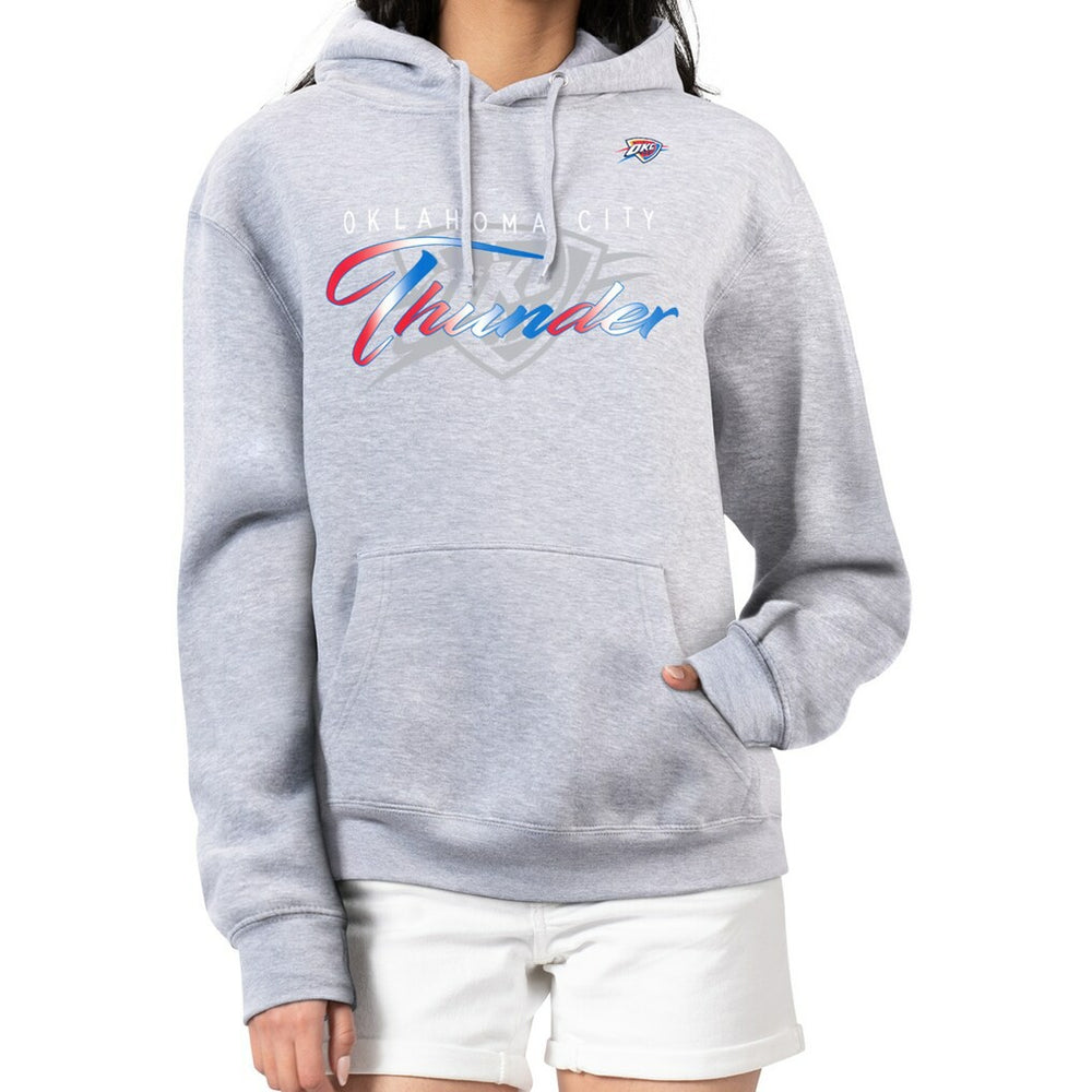 Gray Oklahoma City Thunder G-III 4Her by Carl Banks Women's Shadow Logo Tri-Blend Fleece Hoodie | NBA
