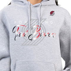 Gray Portland Trail Blazers G-III 4Her by Carl Banks Women's Shadow Logo Tri-Blend Fleece Hoodie | NBA