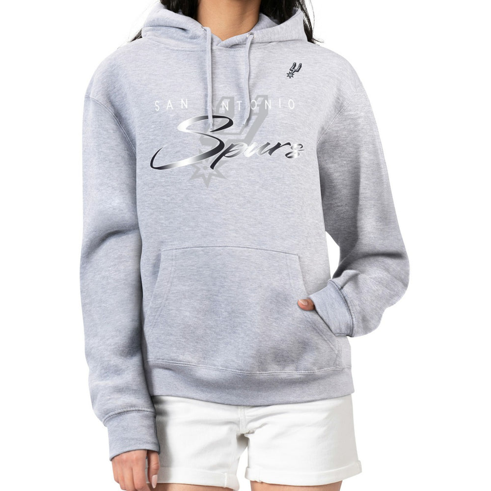 Gray San Antonio Spurs G-III 4Her by Carl Banks Women's Shadow Logo Tri-Blend Fleece Hoodie | NBA