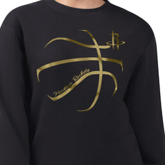 Black Houston Rockets G-III 4Her by Carl Banks Women's Metallic Print Basketball Sketch Fleece Sweatshirt sale | NBA