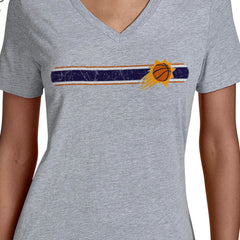 Gray Phoenix Suns Starter Women's Team Stripe V-Neck T-Shirt | NBA