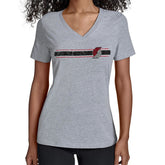 Gray Portland Trail Blazers Starter Women's Team Stripe V-Neck T-Shirt | NBA