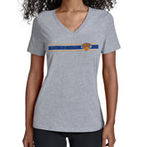 Gray New York Knicks Starter Women's Team Stripe V-Neck T-Shirt | NBA