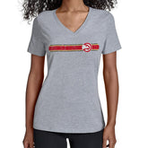 Gray Atlanta Hawks Starter Women's Team Stripe V-Neck T-Shirt | NBA