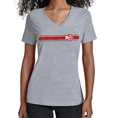 Gray Atlanta Hawks Starter Women's Team Stripe V-Neck T-Shirt | NBA