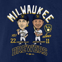 Jackson Chourio & Christian Yelich Milwaukee Brewers Player Duo T-Shirt - MLB T-shirts