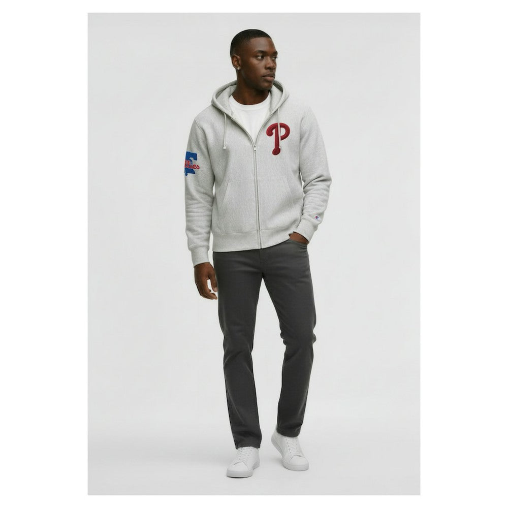 Philadelphia Phillies Champion Reverse Weave Chenille Full-Zip Hoodie - MLB Hoodies