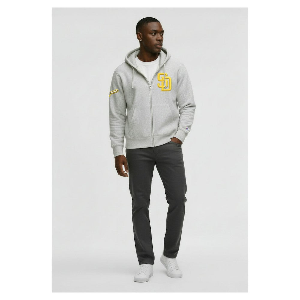 San Diego Padres Champion Reverse Weave Chenille Full-Zip Hoodie - MLB Hoodies