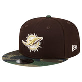 Miami Dolphins Adult Burnt Wood Camo 9FIFTY Snapback Hat | NFL New
