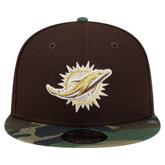Miami Dolphins Adult Burnt Wood Camo 9FIFTY Snapback Hat | NFL New