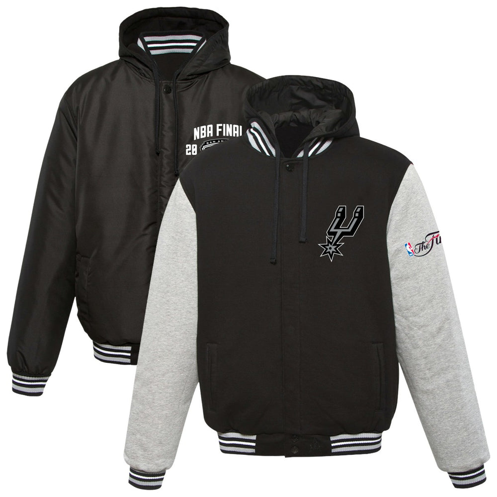 Black San Antonio Spurs JH Design 2014 NBA Finals Fleece Full-Zip Varsity Jacket | NBA