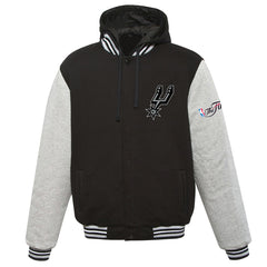 Black San Antonio Spurs JH Design 2014 NBA Finals Fleece Full-Zip Varsity Jacket | NBA