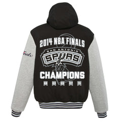 Black San Antonio Spurs JH Design 2014 NBA Finals Fleece Full-Zip Varsity Jacket | NBA