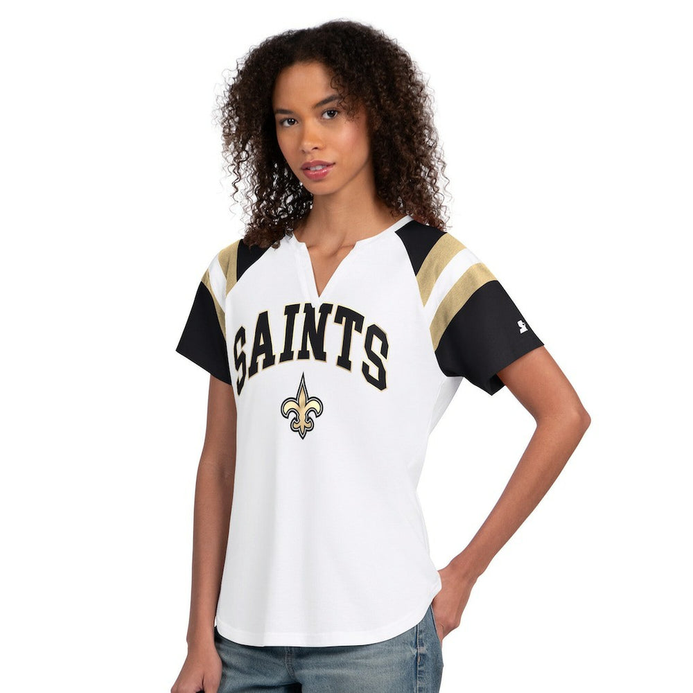 New Orleans Saints Starter Women's Game On Notch Neck T-Shirt | NFL Discount