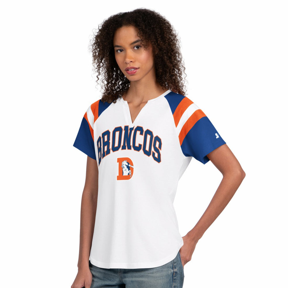 Denver Broncos Starter Women's Game On Notch Neck T-Shirt | NFL Outlet