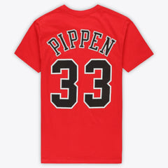 Red Scottie Pippen Chicago Bulls Unisex Hardwood Classics Name & Number T-Shirt sale | NBA