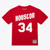 Red Hakeem Olajuwon Houston Rockets Unisex Hardwood Classics Name & Number T-Shirt sale | NBA