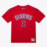 Red Allen Iverson Philadelphia 76ers Unisex Hardwood Classics Name & Number T-Shirt | NBA