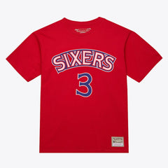 Red Allen Iverson Philadelphia 76ers Unisex Hardwood Classics Name & Number T-Shirt | NBA