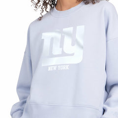 New York Giants Starter Women's Travel Pastels Boxy Fleece Sweatshirt | NFL Discount