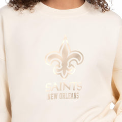 New Orleans Saints Starter Women's Travel Pastels Boxy Fleece Sweatshirt | NFL Discount