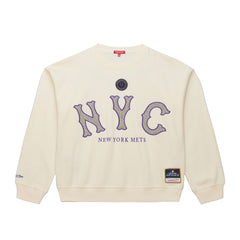 New York Mets Mitchell & Ness Women's Premium Oversized Crewneck Sweatshirt - MLB Sweatshirts