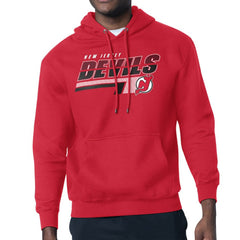 New Jersey Devils Starter Logo Push Fleece Hoodie - NHL Jerseys