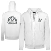 Miami Marlins Levelwear Podium Chenille Logo Full-Zip Hoodie - MLB Hoodies