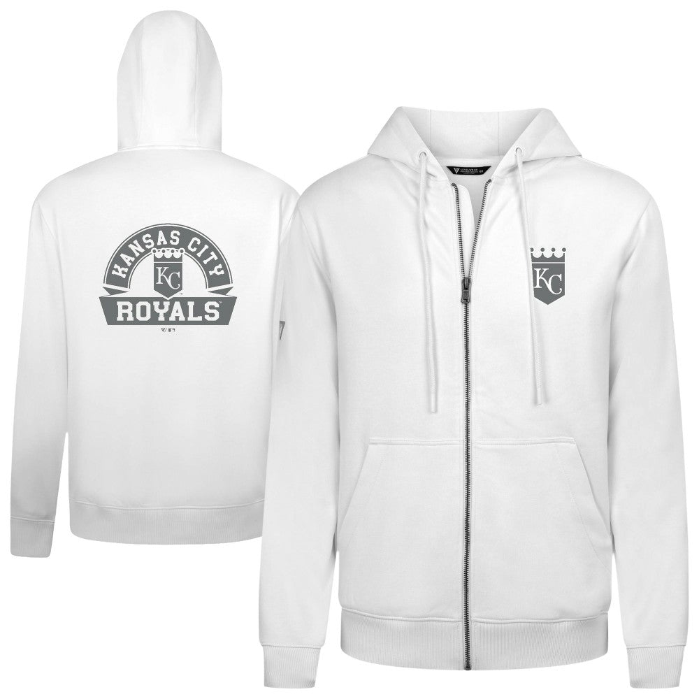 Kansas City Royals Levelwear Podium Chenille Logo Full-Zip Hoodie - MLB Hoodies