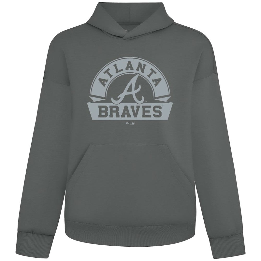 Atlanta Braves Levelwear Luxe Signature Banner Arch Tri-Blend Hoodie - MLB Hoodies
