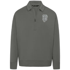 San Francisco Giants Levelwear Luxe Signature Quarter-Zip Chenille Logo Tri-Blend Sweatshirt - MLB Sweatshirts