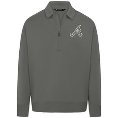 Atlanta Braves Levelwear Luxe Signature Quarter-Zip Chenille Logo Tri-Blend Sweatshirt - MLB Sweatshirts