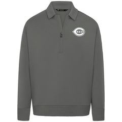Cincinnati Reds Levelwear Luxe Signature Quarter-Zip Chenille Logo Tri-Blend Sweatshirt - MLB Sweatshirts