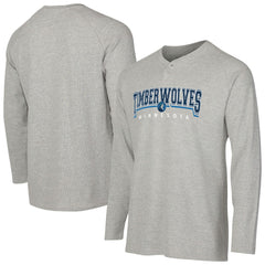 Gray Minnesota Timberwolves Concepts Sport Hawthorn Thermal Knit Long Sleeve Henley T-Shirt | NBA
