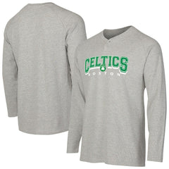 Gray Boston Celtics Concepts Sport Hawthorn Thermal Knit Long Sleeve Henley T-Shirt | NBA