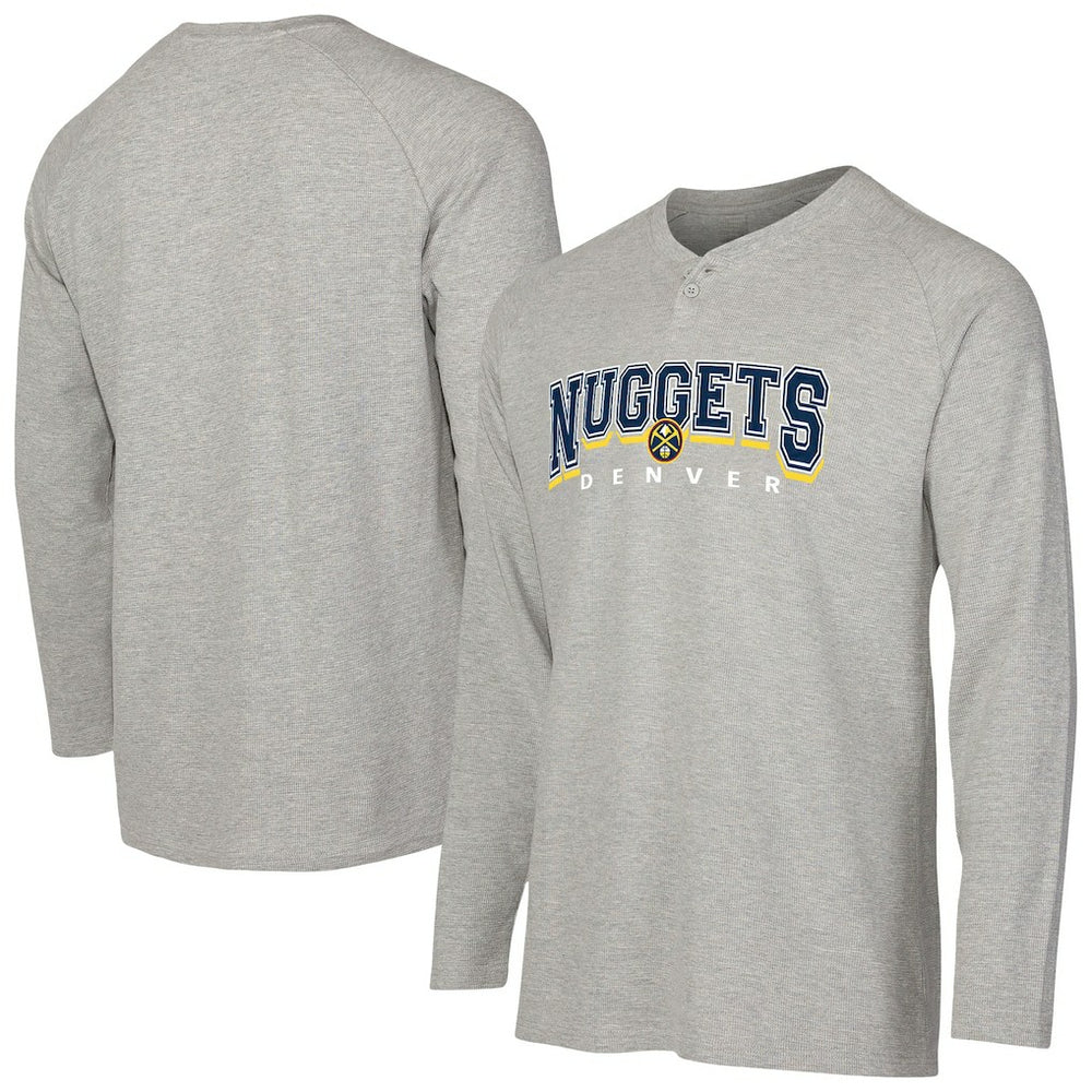 Gray Denver Nuggets Concepts Sport Hawthorn Thermal Knit Long Sleeve Henley T-Shirt sale | NBA
