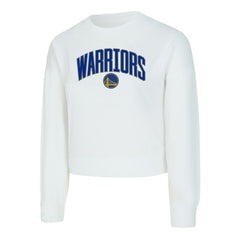 White Golden State Warriors Concepts Sport Women's Laney Chenille Cropped Long Sleeve T-Shirt sale | NBA