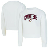 White Cleveland Cavaliers Concepts Sport Women's Laney Chenille Cropped Long Sleeve T-Shirt sale | NBA