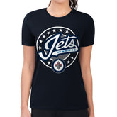 Winnipeg Jets G-III 4Her by Carl Banks Women's Super-Slim Lightweight Pinstripe Circle Graphic T-Shirt - NHL T-shirts